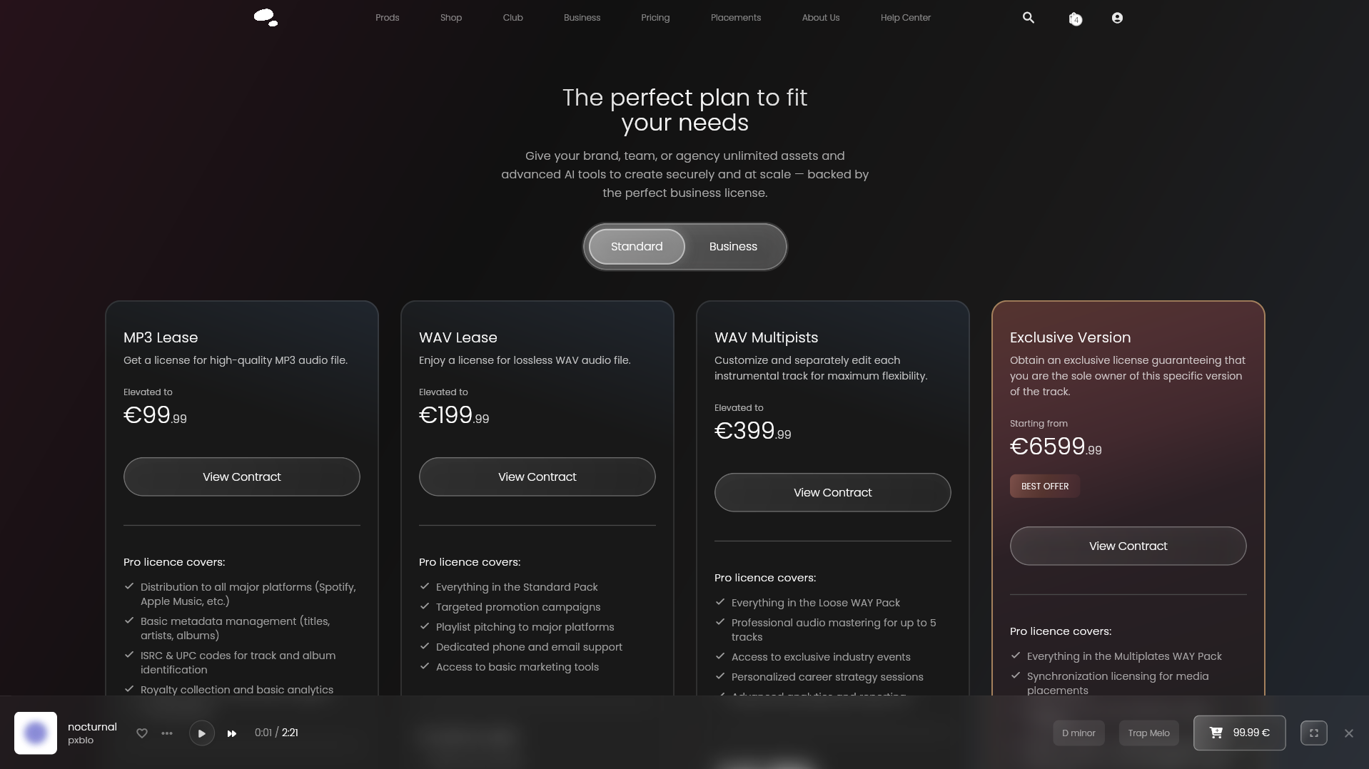 Ivua Pricing - Music License Plans